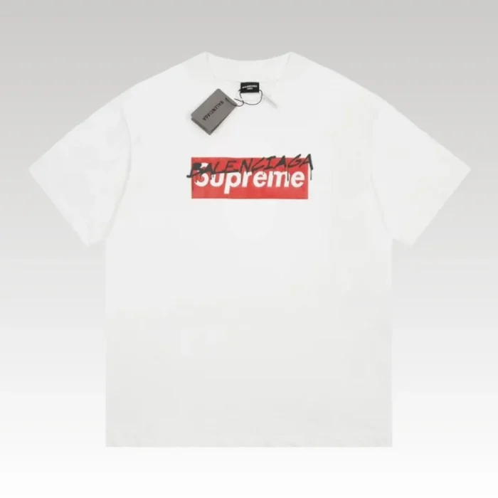 T-shirt Balenciaga x Supreme Collab White SP030 - Drip Slum