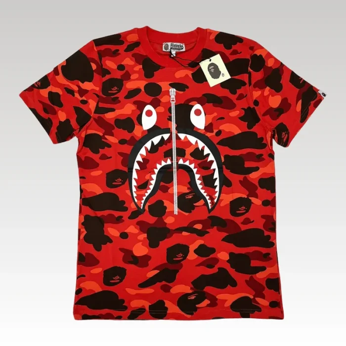 T-Shirt Bape Camo Shark Red - Drip Slum
