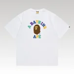 T-shirt BAPE Multicolor Ape Head White BP057 - Drip Slum