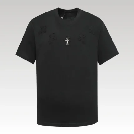 T-shirt Chrome Hearts Black Cross Embroidery CH029 - Drip Slum