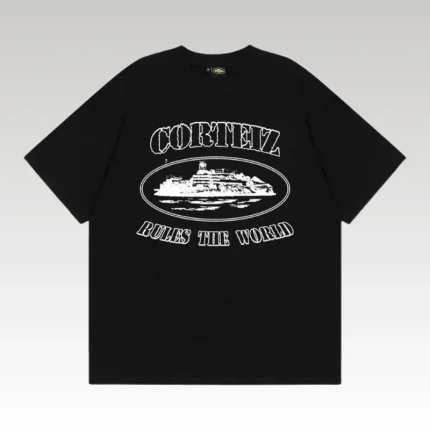 T-shirt Corteiz Rules The World Black - Drip Slum