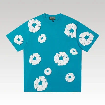 T-shirt Denim Tears White Clouds Teal Green - Drip Slum