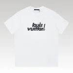 T-shirt Louis Vuitton LV White Graphic Logo - Drip Slum