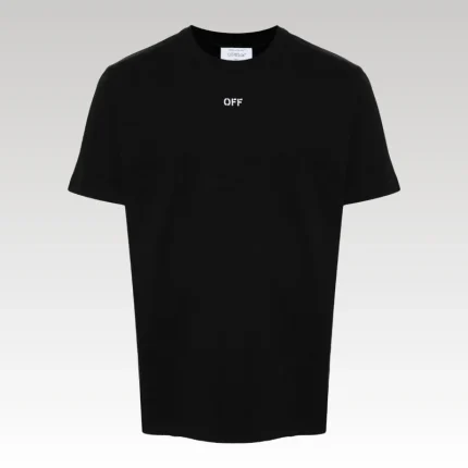 T-shirt Off-White Embroidered Logo Print Black - Drip Slum