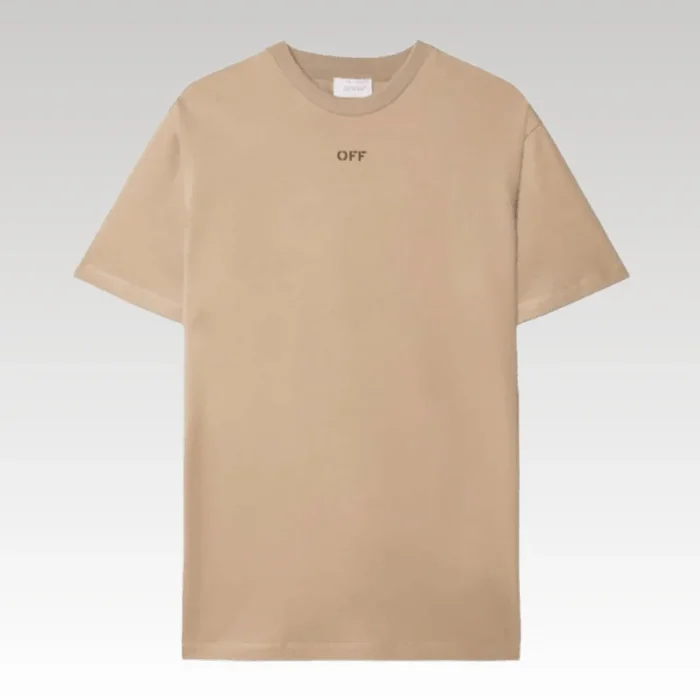 T-shirt Off-White Embroidered Logo Print Brown - Drip Slum