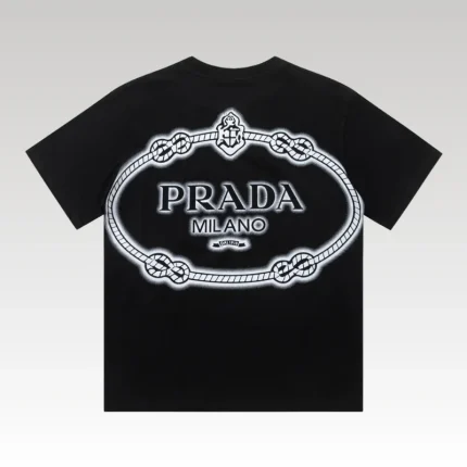 T-shirt Prada Milano Rope Logo Black PD007 - Drip Slum