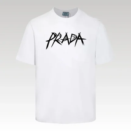 T-shirt Prada Milano White Graphic Logo PD032 - Drip Slum
