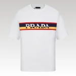 T-shirt Prada Stripe Logo White PD008 - Drip Slum
