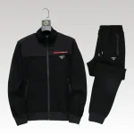 Tracksuit Prada Black Full-Zip Casual Set PD001 - Drip Slum