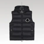 Vest Puffer Moncler Hooded Black Logo MCL011 - Drip Slum